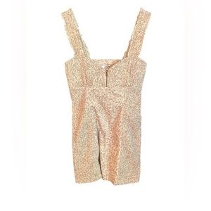 Free People leopard print mini dress. Smocked sides. Animal.Urban. Size Small